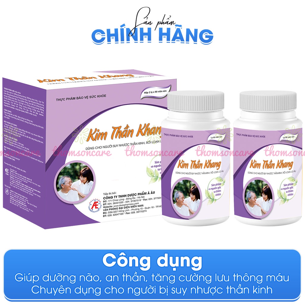 Kim Thần Khang - Giúp ngủ ngon dưỡng tâm, an thần, giảm mất ngủ, rối loạn lo âu - Hộp 90 viên/ 180 viên