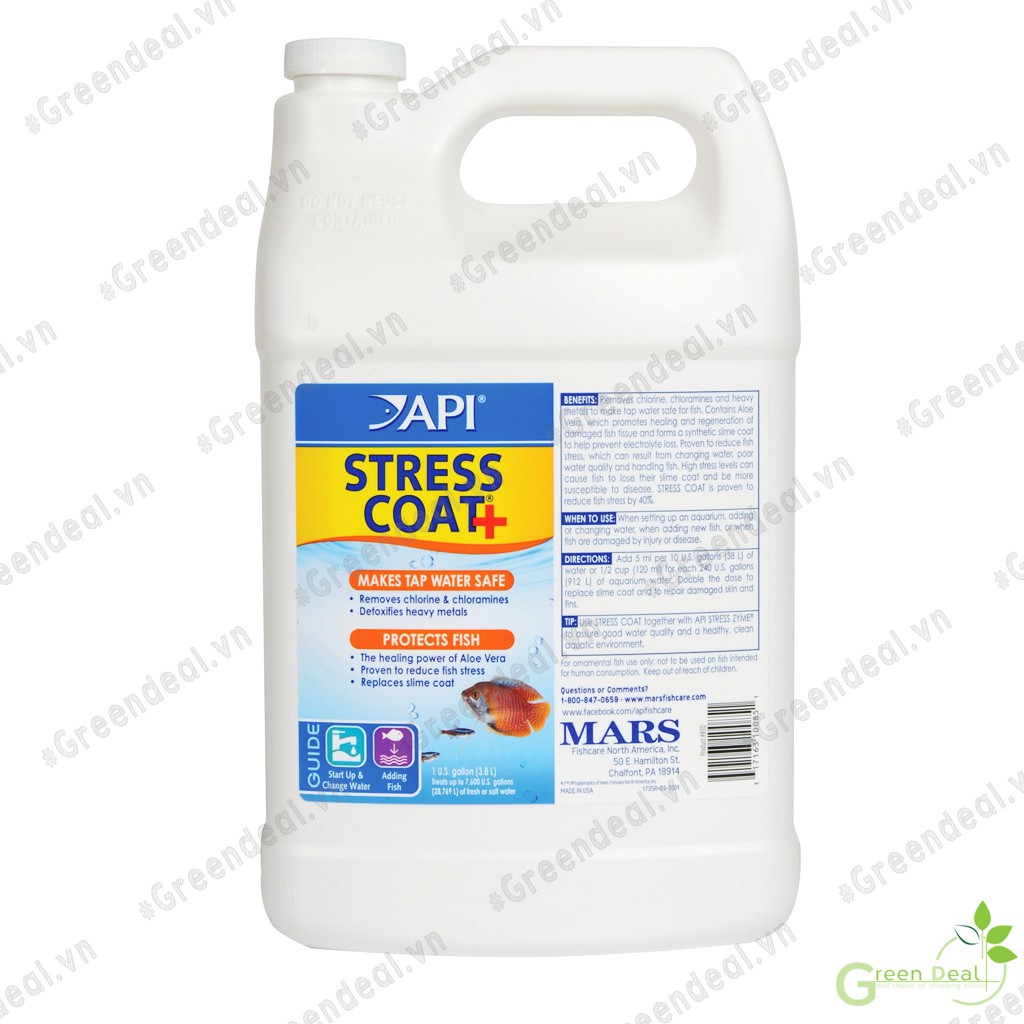 API - Stress Coat+ (Bình 1 Lít) | Giảm Stress cho cá cảnh thủy sinh