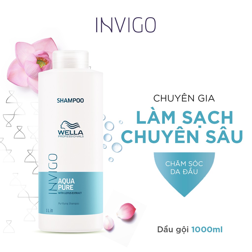 Dầu Gội Wella Invigo Giúp Làm Sạch Sâu, Dễ Chịu Cho Da Đầu Tiết Dầu Balance Aqua Pure Purifying Shampoo