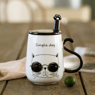 ✿♠Cốc nước sứ hình mèo cặp đôi