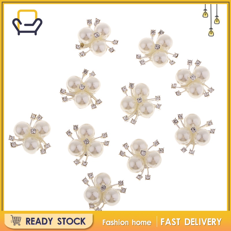 Set 10 Nút Đính Đá Ngọc Trai Diamante Cho Lễ Cưới