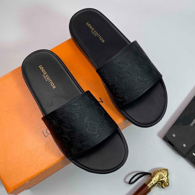 Dép nam ( mẫu mới Lvvv da hoa văn mới ) kèm video thật dép nam vân chìm