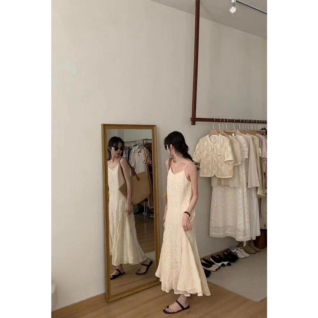 Đầm Ren Cổ V Phong Cách Hàn Quốc Thời Trang Mùa Hè Sành Điệu 63992