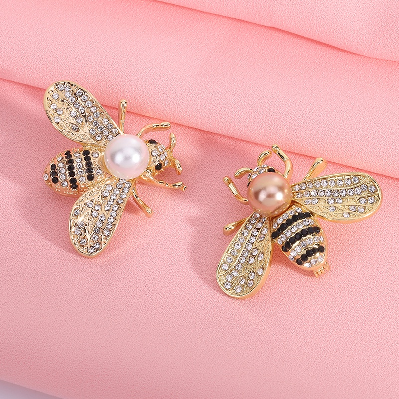 PINKDUDU Ghim Cài Áo Hình Chú Ong Đính Ngọc Trai Trong Suốt PD053