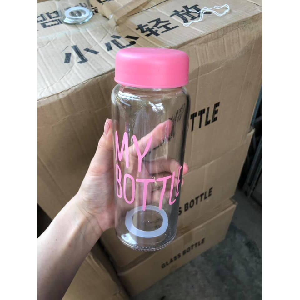 Bình Nước Thủy Tinh My Bottle 500ml Có Túi Vải Hoặc Không Túi Vải