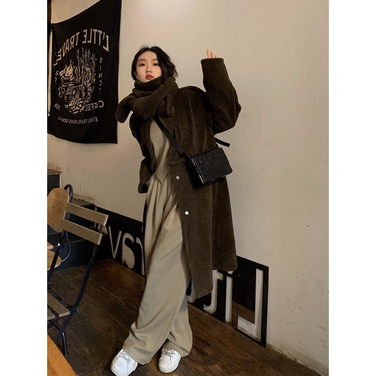 Set nỉ nữ - Quần ống rộng và áo thun dài tay lệch tà Chất vải nỉ cotton mềm mịn mặc siêu xinh Chang Bi Shop