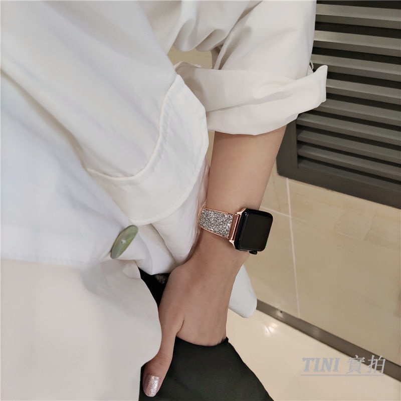 SWAROVSKI Dây đeo thay thế cho đồng hồ thông minh Apple Series IWatch 7 / 6 / 5 / 4 / 3 /SE 45mm / 40mm / 42mm / 38mm /41mm / 44mm Dây đeo Apple Watch