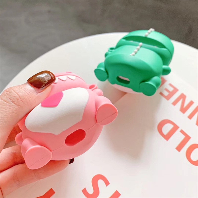 Vỏ bảo vệ hộp sạc tai nghe Airpods 1 2 Pro 3 12 i11 i10 i23 i10 i9s I12 Inpods hình khủng long hoạt hình dễ thương