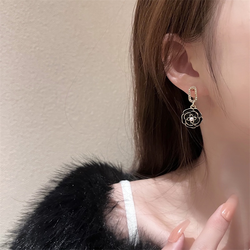 Bông Tai Mạ Bạc 925 Hình Hoa Trà Đơn Giản Thời Trang Hàn Quốc Cho Nữ