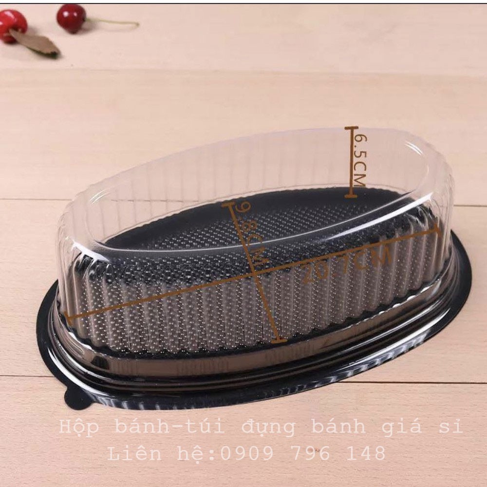 [GIÁ SỈ] 1 THÙNG Hộp oval đến đen F70 đựng bánh mì, bánh bông lan