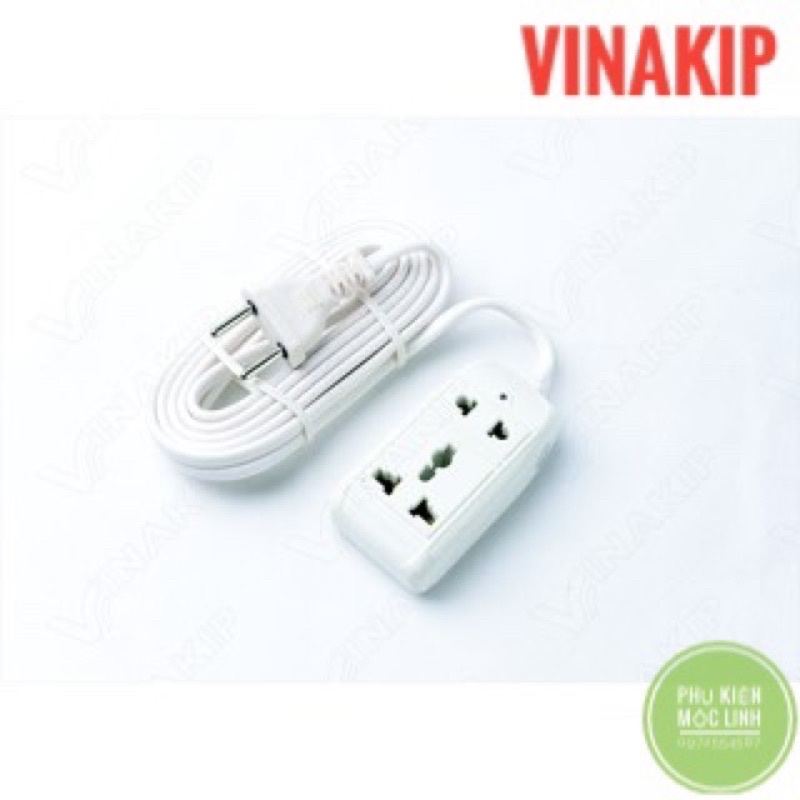 Ổ cắm điện liền dây du lịch đa năng 2 lỗ 2 chạc và 3 chạc - 2m mét 2200W 10A 250V S11⚡️CHÍNH HÃNG VINAKIP⚡️