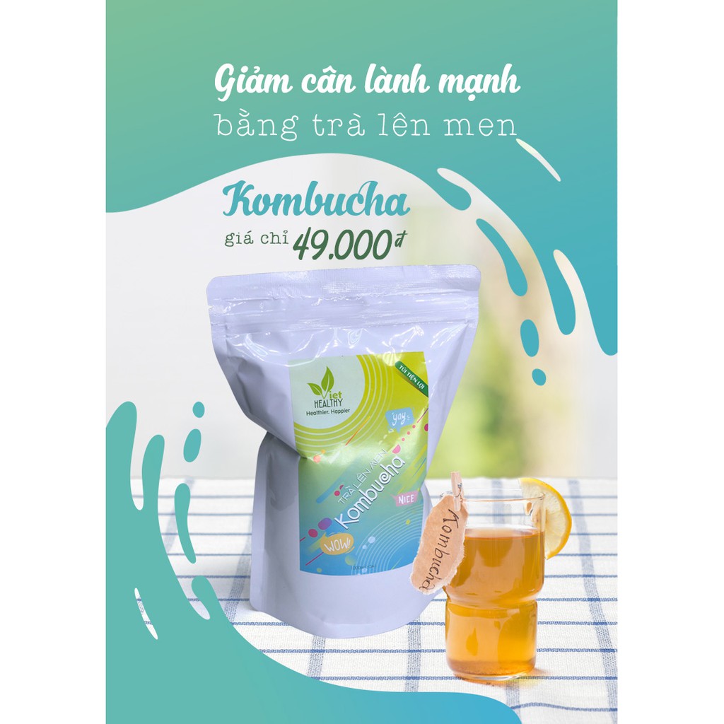 Trà lên men Kombucha 1 lít túi tiện lợi