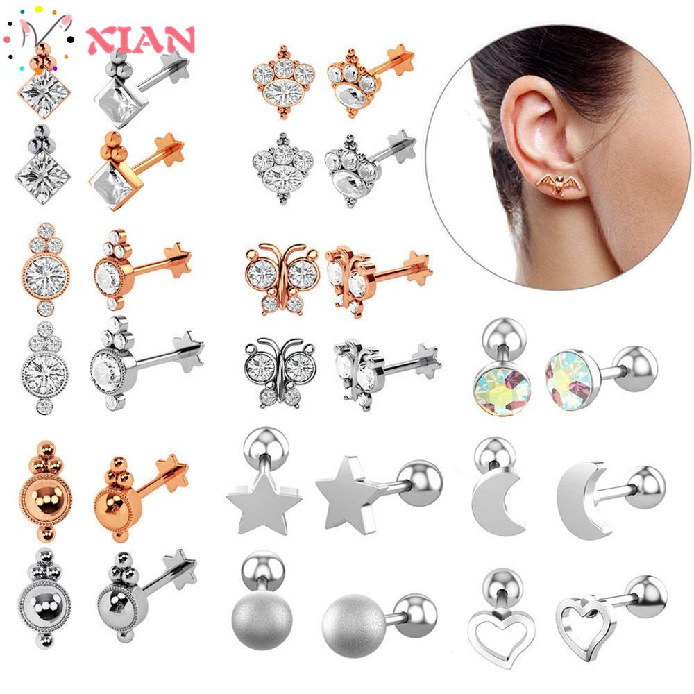 Khuyên xỏ sụn tai bằng thép 17 kiểu dáng thời trang