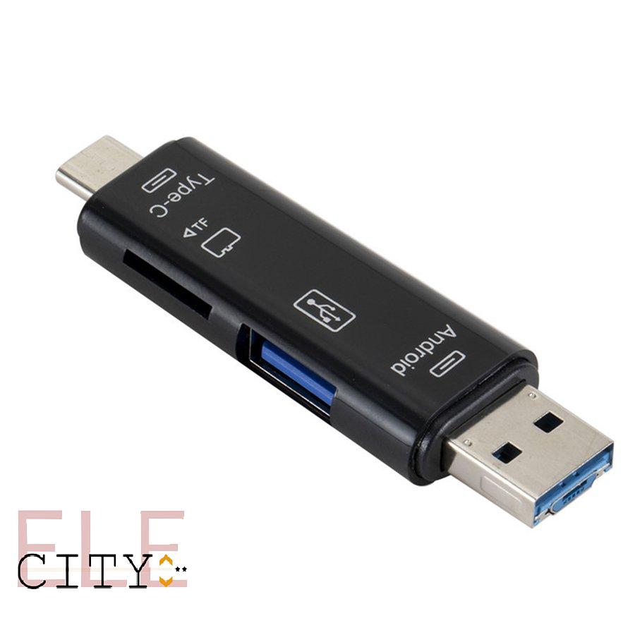 Đầu Đọc Thẻ Nhớ Otg 5 Trong 1 Usb 3.0 Type C / Usb / Micro Usb Sd Tf