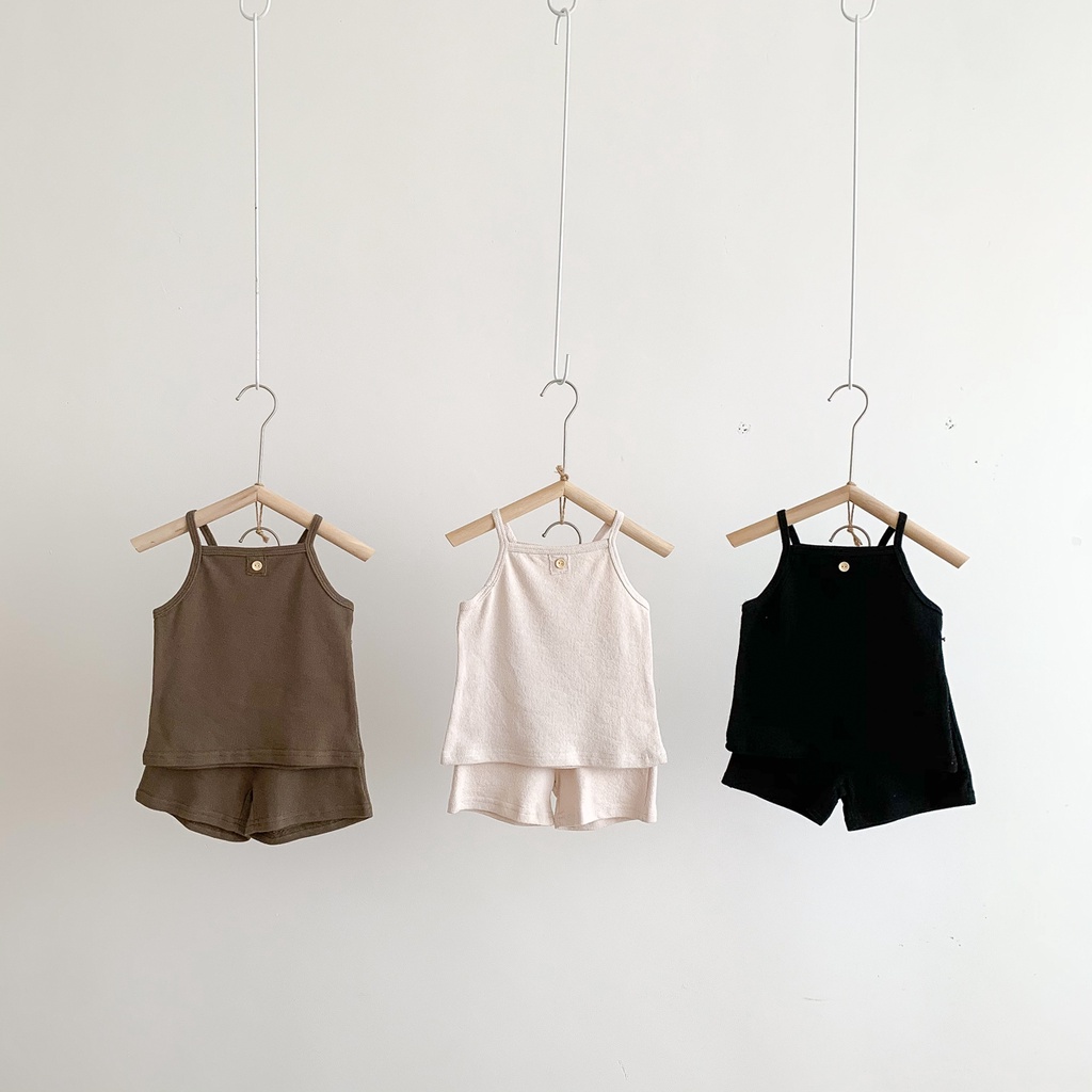 Set Áo Dây Sát Nách + Quần Sọt Dệt Kim Cho Bé