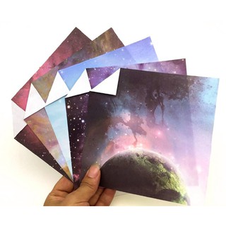 Giấy Gấp Origami Galaxy 70 Tờ 15x15cm 70gsm (1 Mặt Trắng 1 Mặt Màu)