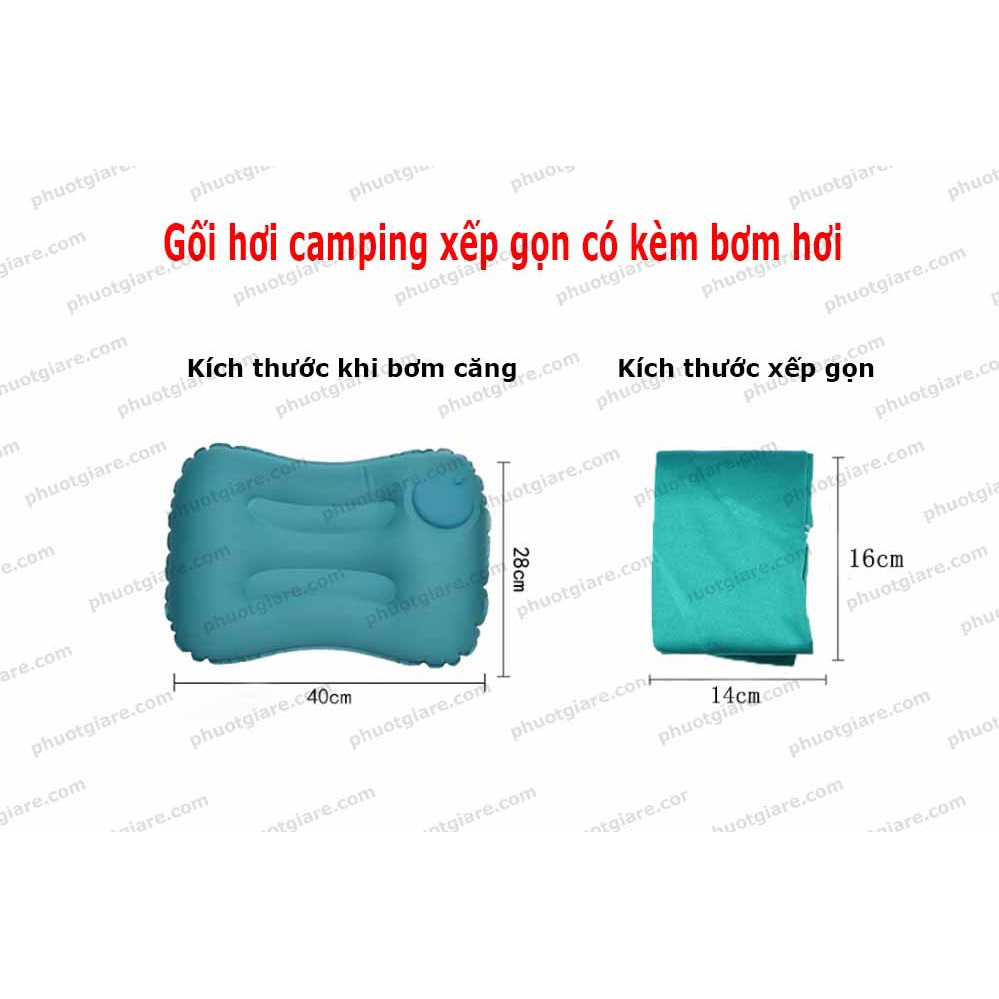 Gối hơi camping xếp gọn siêu nhẹ
