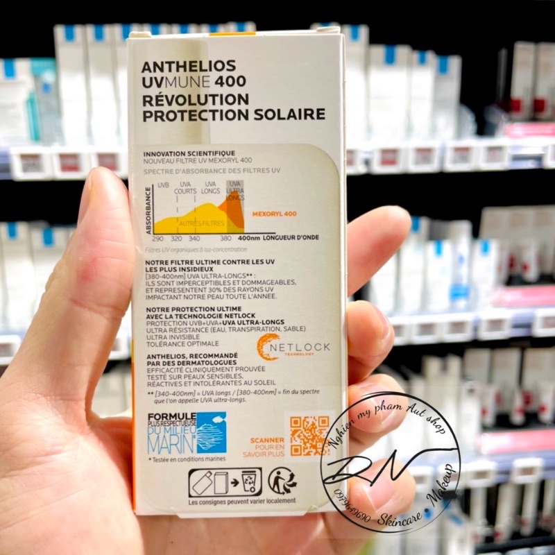 [MẪU MỚI 2022] Kem chống nắng dạng sữa lỏng nhẹ không nhờn rít La Roche-Posay Anthelios Invisible Fluid SPF 50+ 50ml