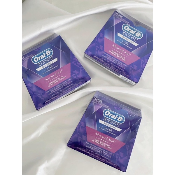 [Hộp 14 gói] Miếng dán trắng răng Miếng dán răng 3D White Luxe Advanced oral b - oral b