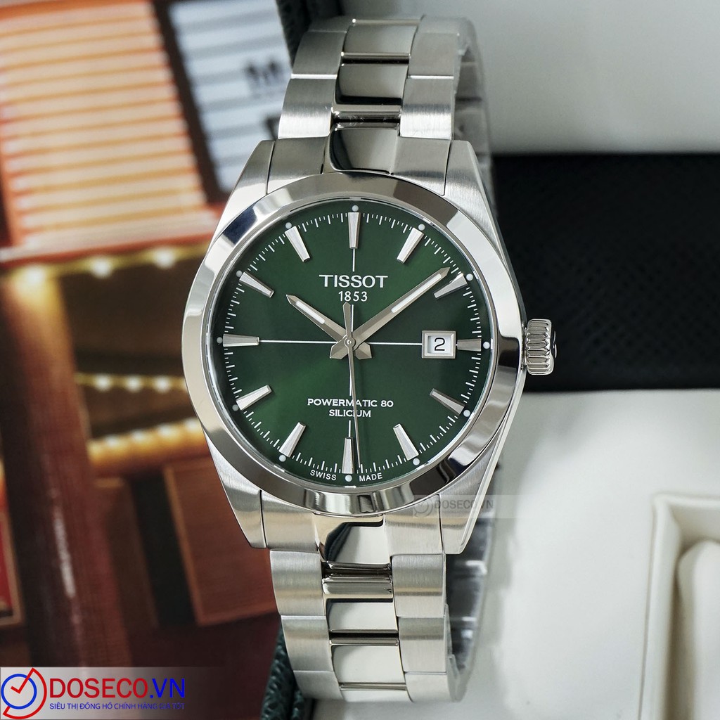 Đồng Hồ Nam Tissot Cơ Automatic Chính Hãng Gentleman Powermatic 80 Silicium T127.407.11.091.01 Cao Cấp TS59