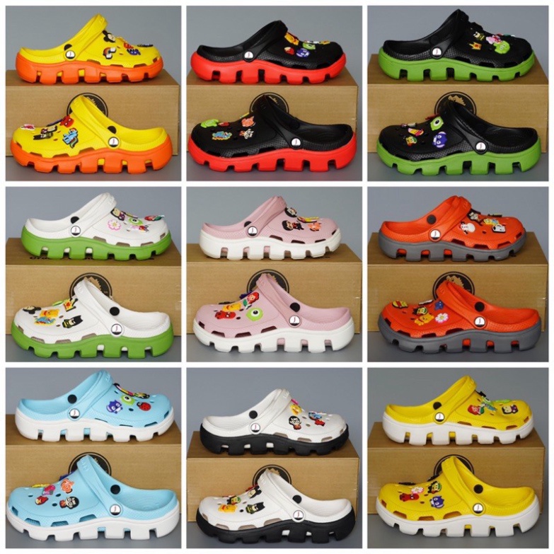 (Sale Rẻ) Dép Cross Unisex Tặng sticker - Dép nhựa đi mưa siêu nhẹ nam nữ 7 màu, (Form nhỏ)-SL013 (ảnh thật)