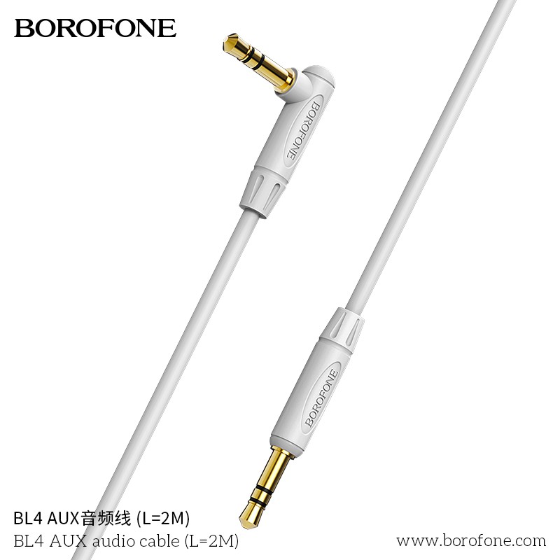 Cáp Audio AUX BOROFONE BL4 Chuyển Jack 3.5mm sang Jack 3.5 mm, TPE, 2m