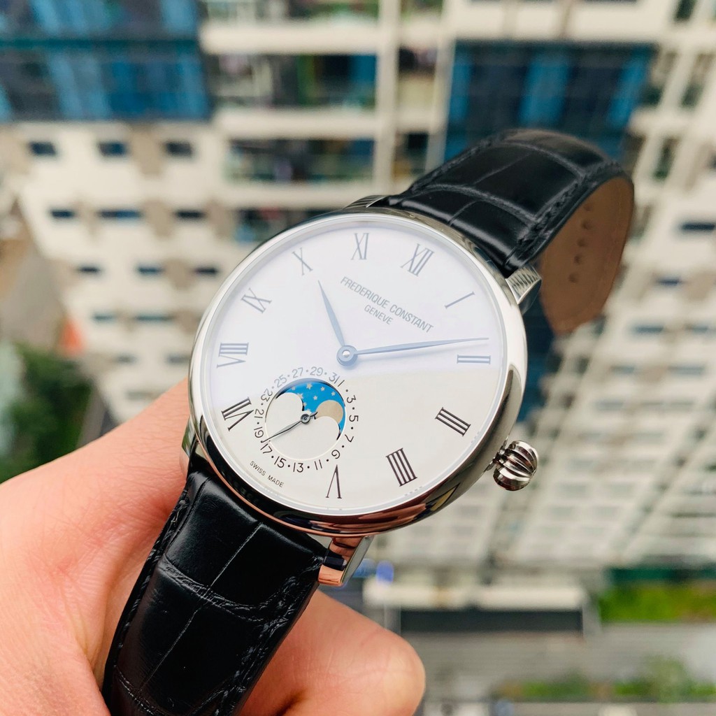 Đồng hồ nam chính hãng Frederique Constant MoonPhase White 705WR4S6 - Máy cơ tự động - Kính Sapphire