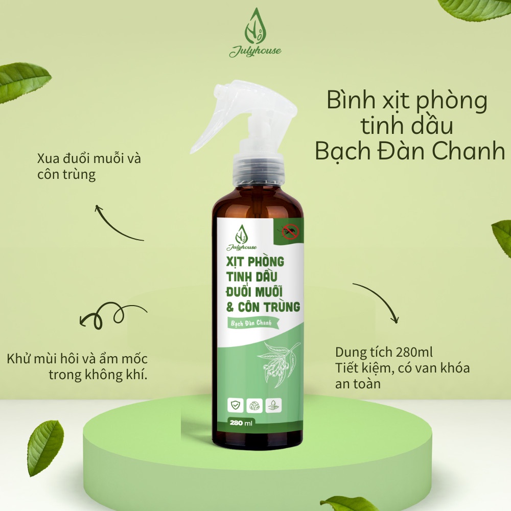 Xịt phòng đuổi muỗi Julyhouse 280ml chiết xuất từ tinh dầu Bạch đàn chanh