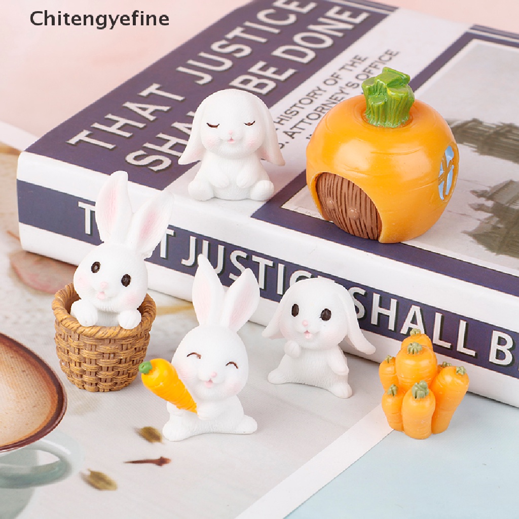 CTYE Mini Rabbit Easter Decor Hare Animal Figurine Resin Craft Bunny Garden Ornaments FINE