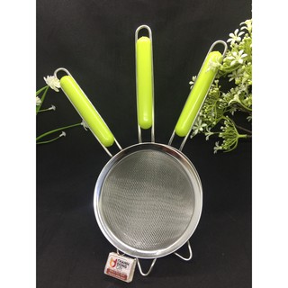 (Rẻ Vô Địch) VỢT LỌC INOX CÁN XANH LOẠI 14CM - MSP: TDG081B25