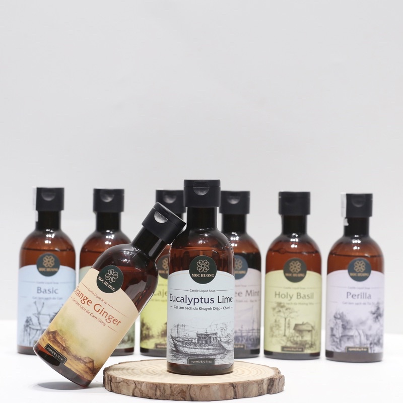 Castile soap Mộc Hương - Gel làm sạch da đa công dụng - Tắm, rửa mặt, rửa tay, gội đầu 250ml
