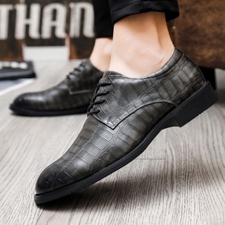 Giày Da Xám Công Sở Cho Nam, Cỡ 38-47