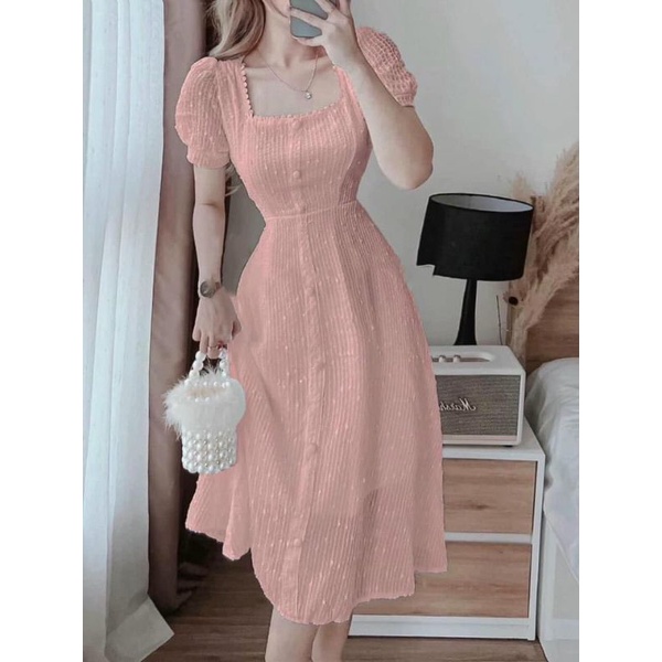 🅰️ Siêu Phẩm Đầm Thời Trang Cổ Vuông, Đi Dạ Tiệc, Dạo Phố Rất Đẹp, Phom Chuẩn, Chất Kim Tuyến Cao Cấp 2 Lớp Phối Ren