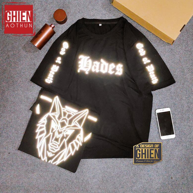 🔥BÁN CHẠY🔥 Áo Thun Hades Đầu Sói v.2 Phản Quang OVERSIZE Unisex  (M/XL)