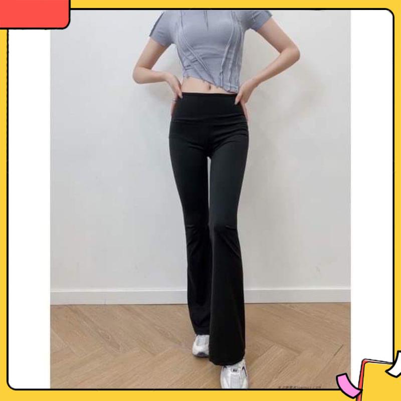 Quần ống loe cạp cao legging dáng dài ,quần nâng mông ống bass co giãn 4 chiều cực trend