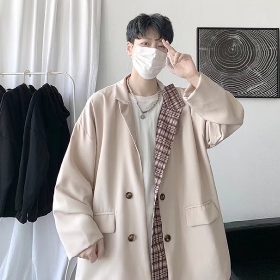 Áo Khoác Blazer Dáng Rộng Phong Cách Hàn Quốc Hợp Thời Trang Cho Nam áo dài tay áo sơ mi nam áo dài tay  simple new top