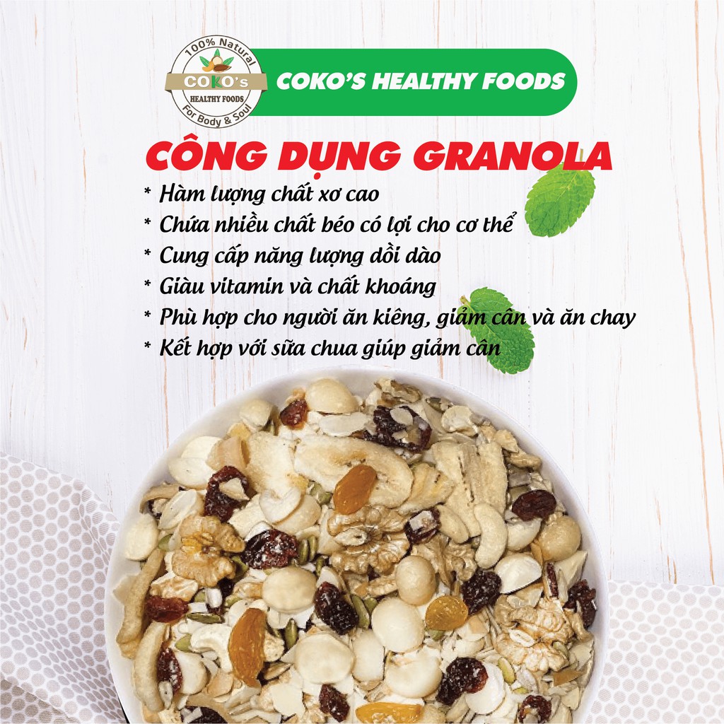 Ngũ Cốc Granola Sêu Hạt Bồi Bổ Cơ Thể Super Nutty 100gr COKO'S FOOD, Ngũ Cốc Dinh Dưỡng Hảo Hạng