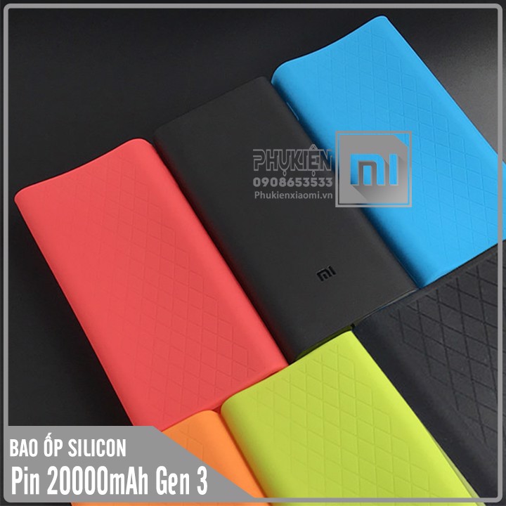 Bao ốp silicon dành cho Pin sạc dự phòng Xiaomi 20000mAh Gen 3