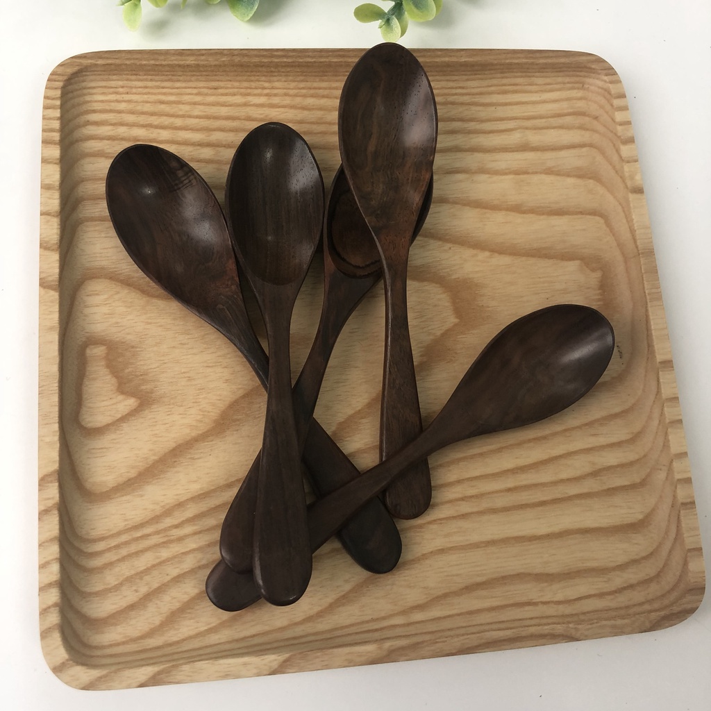 Thìa, Muỗng Gỗ Trắc Đen 16x3.5cm Ăn Cơm, Uống Cà Phê, Decor Chụp Ảnh Của Vitrapro