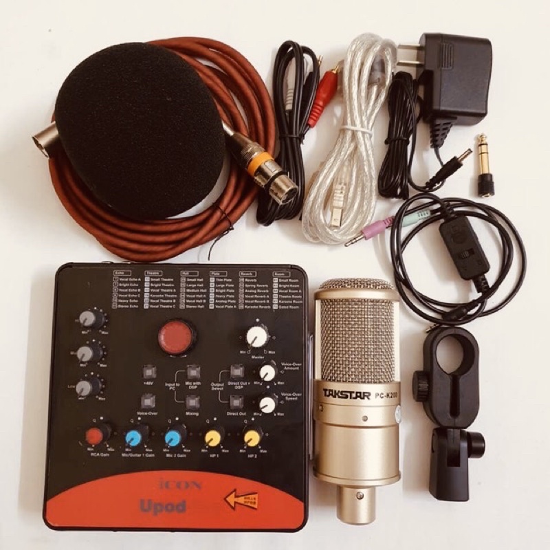 Combo Bộ livetresm Sound card icon pro và míc PC K200[Bảo hành 07 tháng lỗi đổi mới]