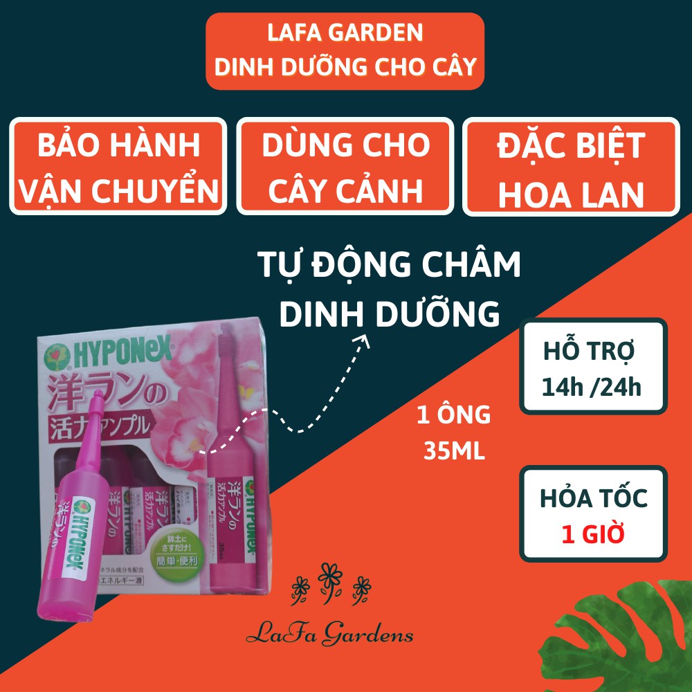 Phân tan chậm Hyponex, ống phân dinh dưỡng cây hoa lan, kiểng lá 1 ống 35ml
