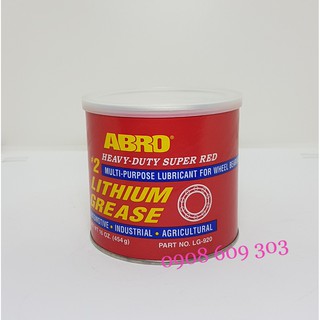 Mỡ bò abro super red lithium grease đỏ 454g