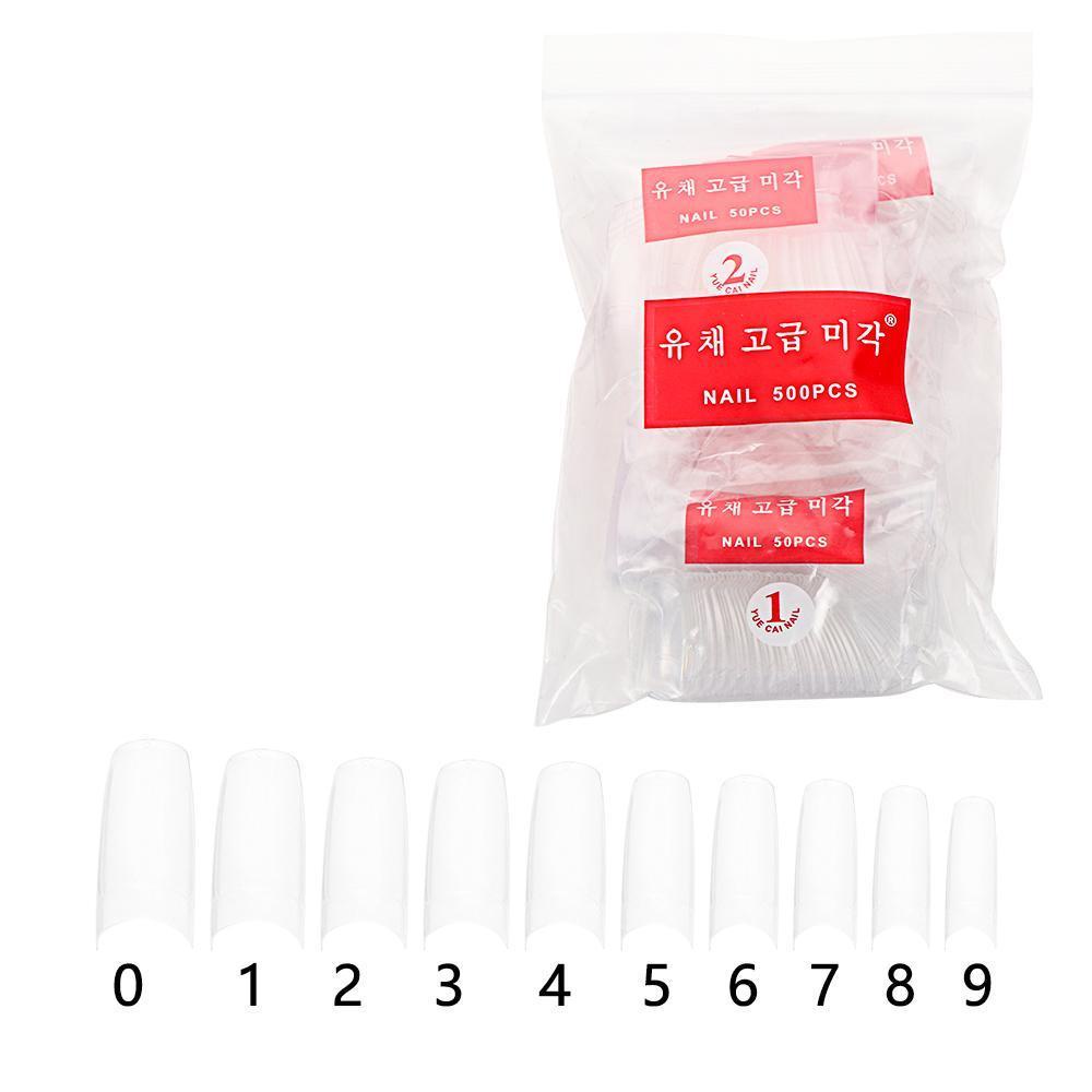 Túi 500 Móng Tay Giả Bằng Acrylic Toàn Diện / Một Nửa / Phong Cách Pháp