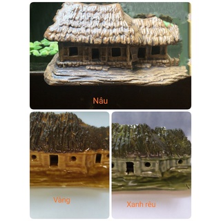 [Chọn màu] Nhà Lá Gốm Sứ Trang Trí Hổ Cá, Bể Cá-Hòn Non Bộ.