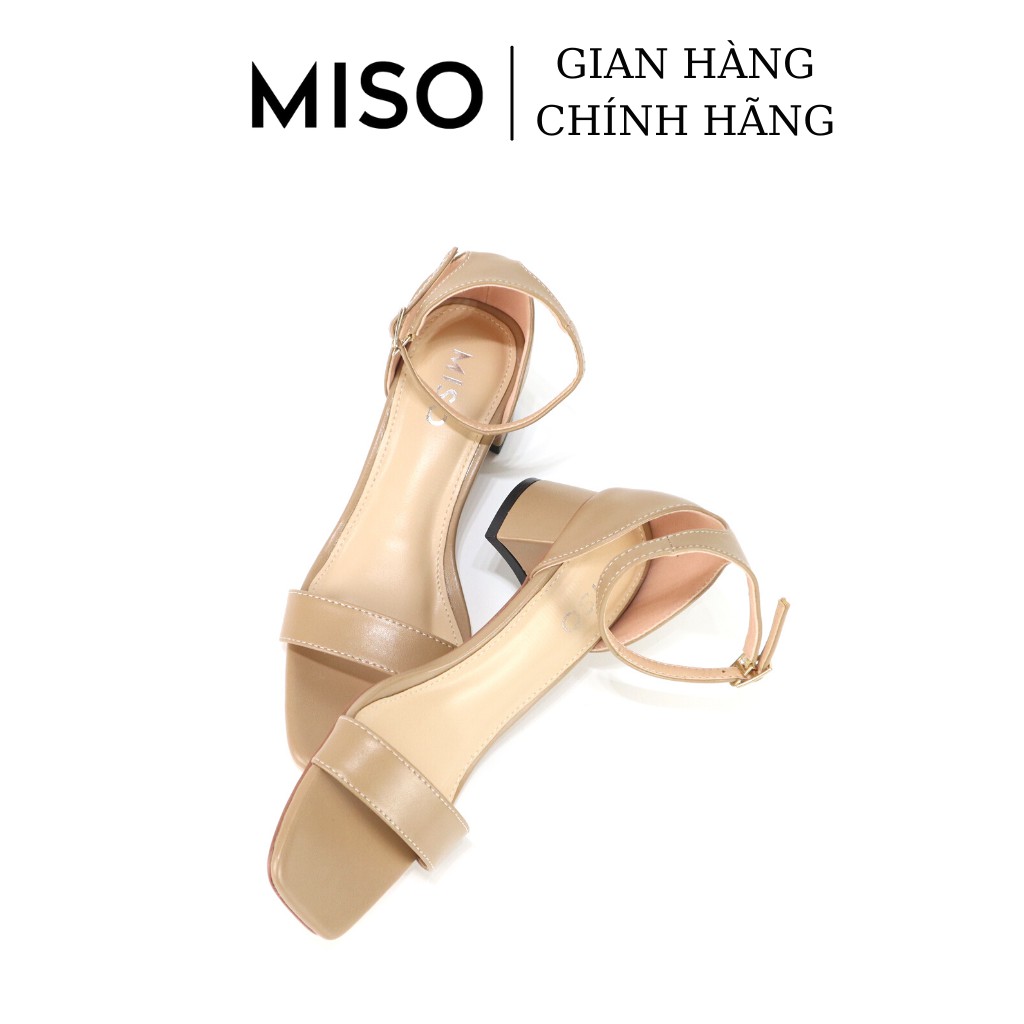 Giày sandal nữ quai ngang basic bít hậu cao 4cm đơn giản tiện lợi đi làm đi chơi Miso M040