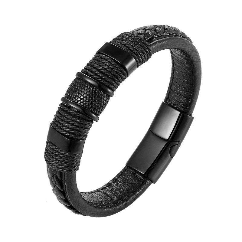 Vòng Đeo Tay Nam Hanmade Chất Liệu Da Chốt Titan Cực Chất VT612-D