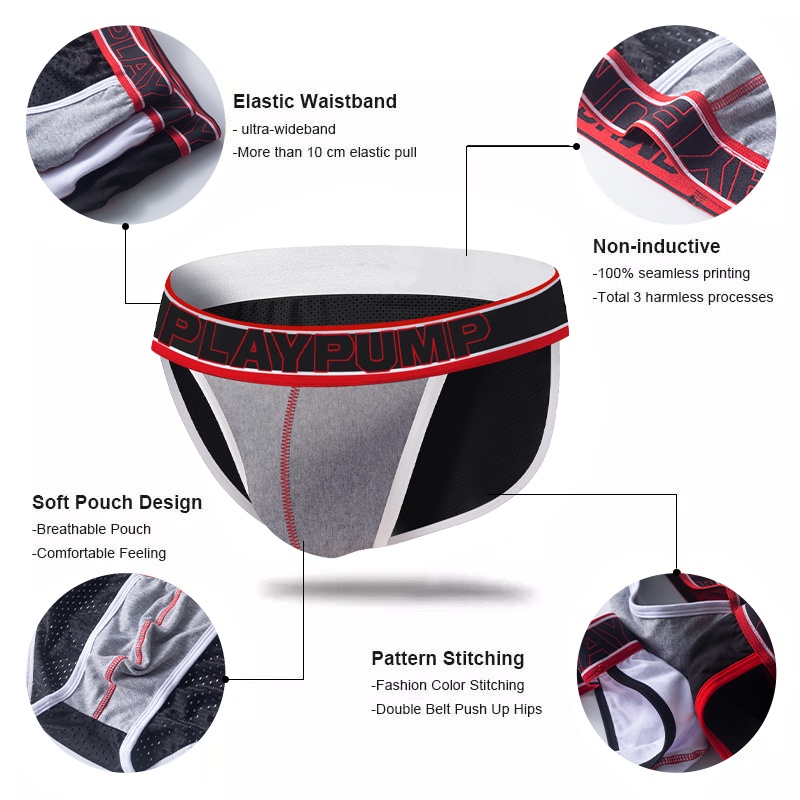 Quần lót nam dạng lưới chất liệu cotton thoáng mát PP9106