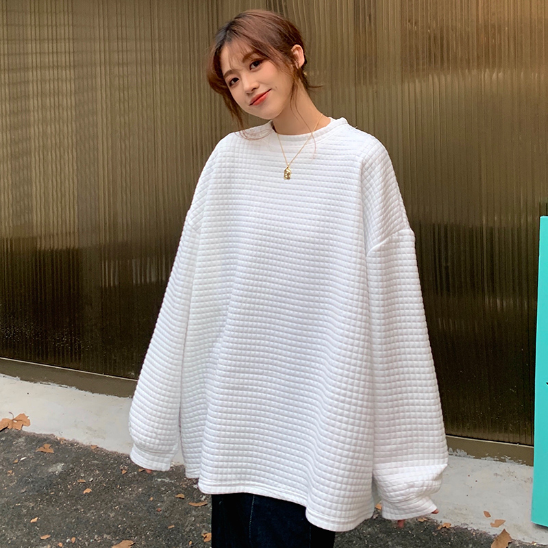 Áo Thun Nữ Oversize Dài Tay Cổ Tròn Thời Trang Hàn