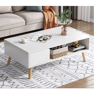 Bàn trà sofa phòng khách chân gỗ mặt chữ nhật có hộc để đồ, bàn gỗ cafe ngồi bệt