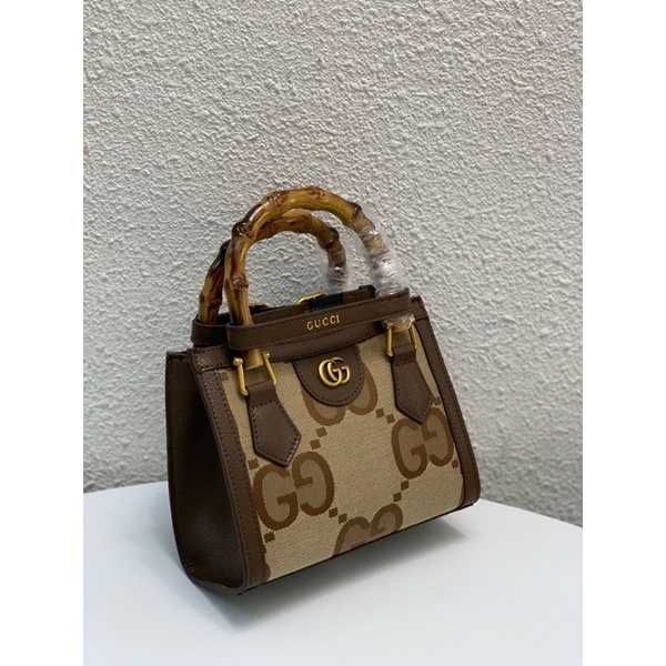 Túi xách nữ Gucci GC Diana Mini size 20 da thật cao cấp logo bản to tay cầm gỗ cao cấp